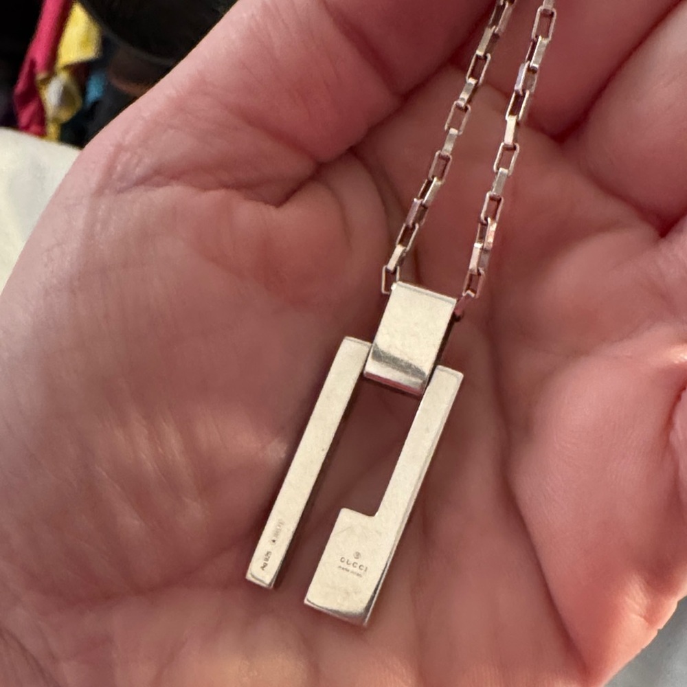 Gucci Silver Geometric Necklace